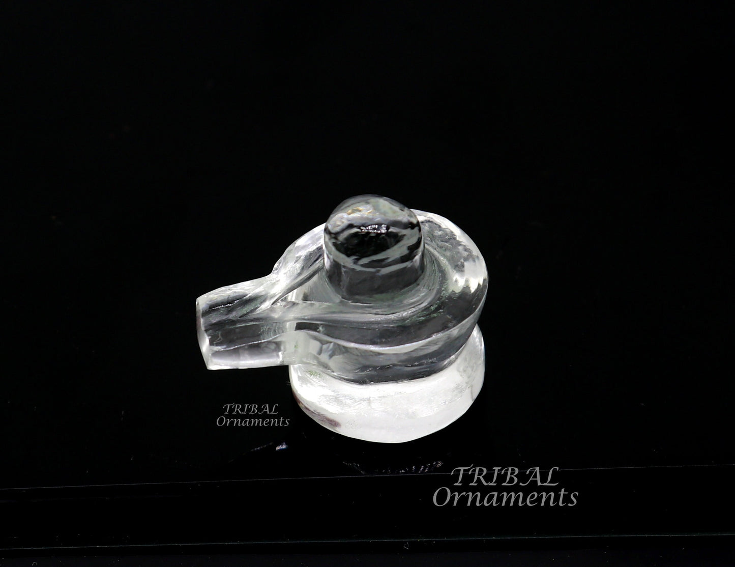 Natural sphatik crystal stone divine lor shiva lingam statue, amazing sphatik lingam puja article for wealth and prosperity stna19 - TRIBAL ORNAMENTS
