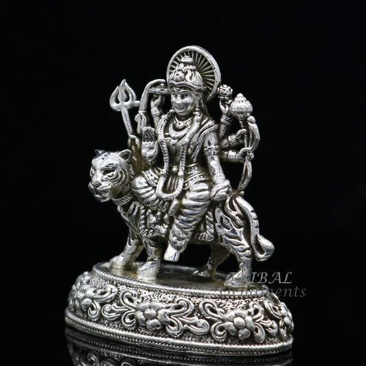 925 Sterling silver Goddess durga/bhawani maa, Pooja Articles statue, handcrafted decorative statue sculpture amazing gifting Art593 - TRIBAL ORNAMENTS