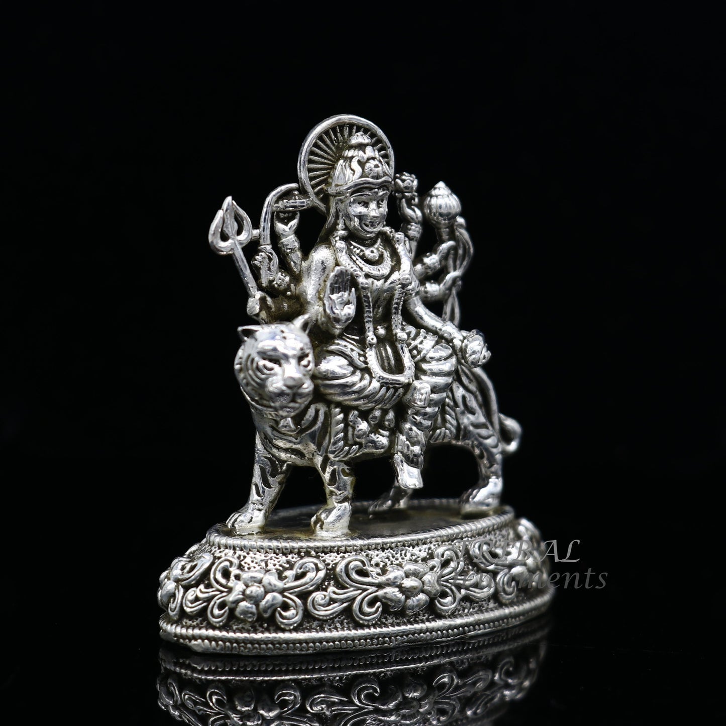 925 Sterling silver Goddess durga/bhawani maa, Pooja Articles statue, handcrafted decorative statue sculpture amazing gifting Art593 - TRIBAL ORNAMENTS