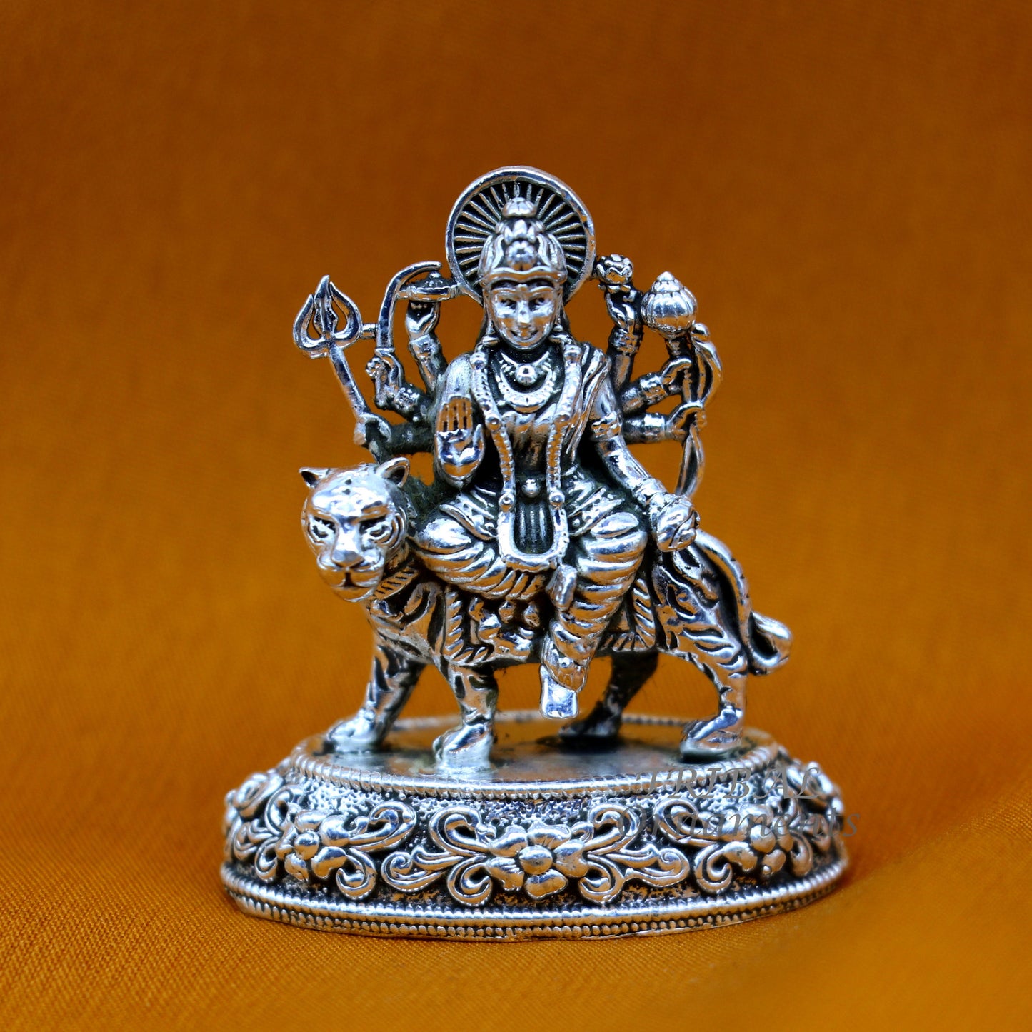 925 Sterling silver Goddess durga/bhawani maa, Pooja Articles statue, handcrafted decorative statue sculpture amazing gifting Art593 - TRIBAL ORNAMENTS