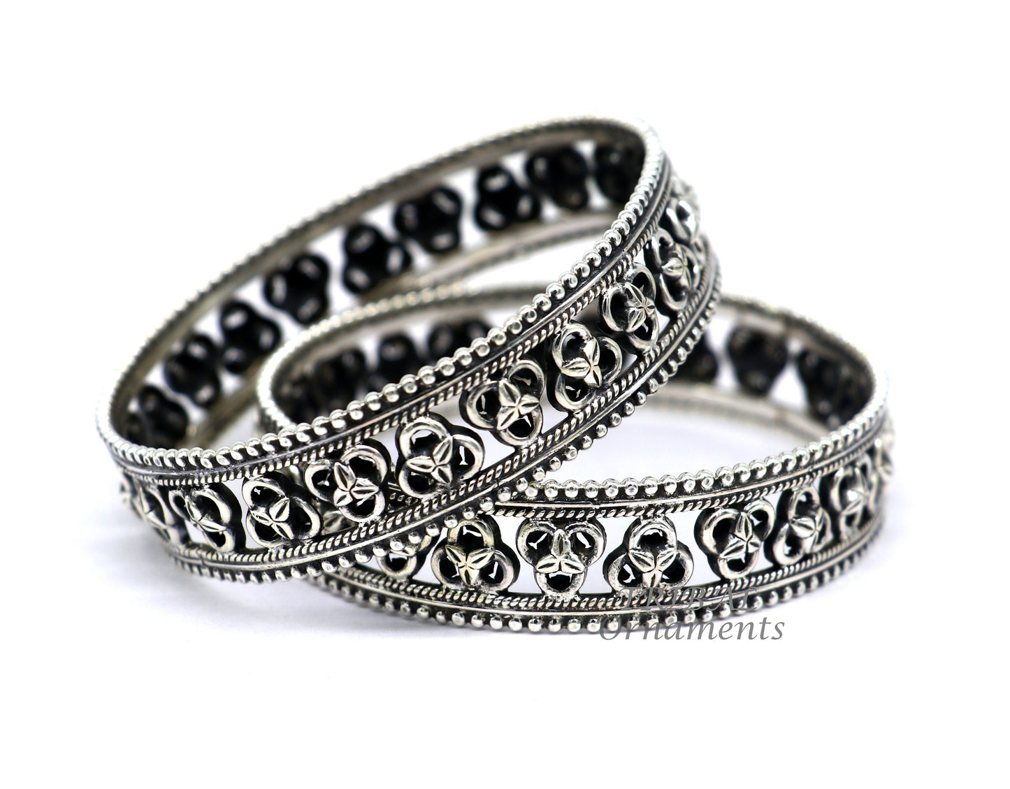 Amazing 925 sterling silver flower design unique style handmade bangle bracelet best brides collection wedding ethnic tribal jewelry nba336 - TRIBAL ORNAMENTS