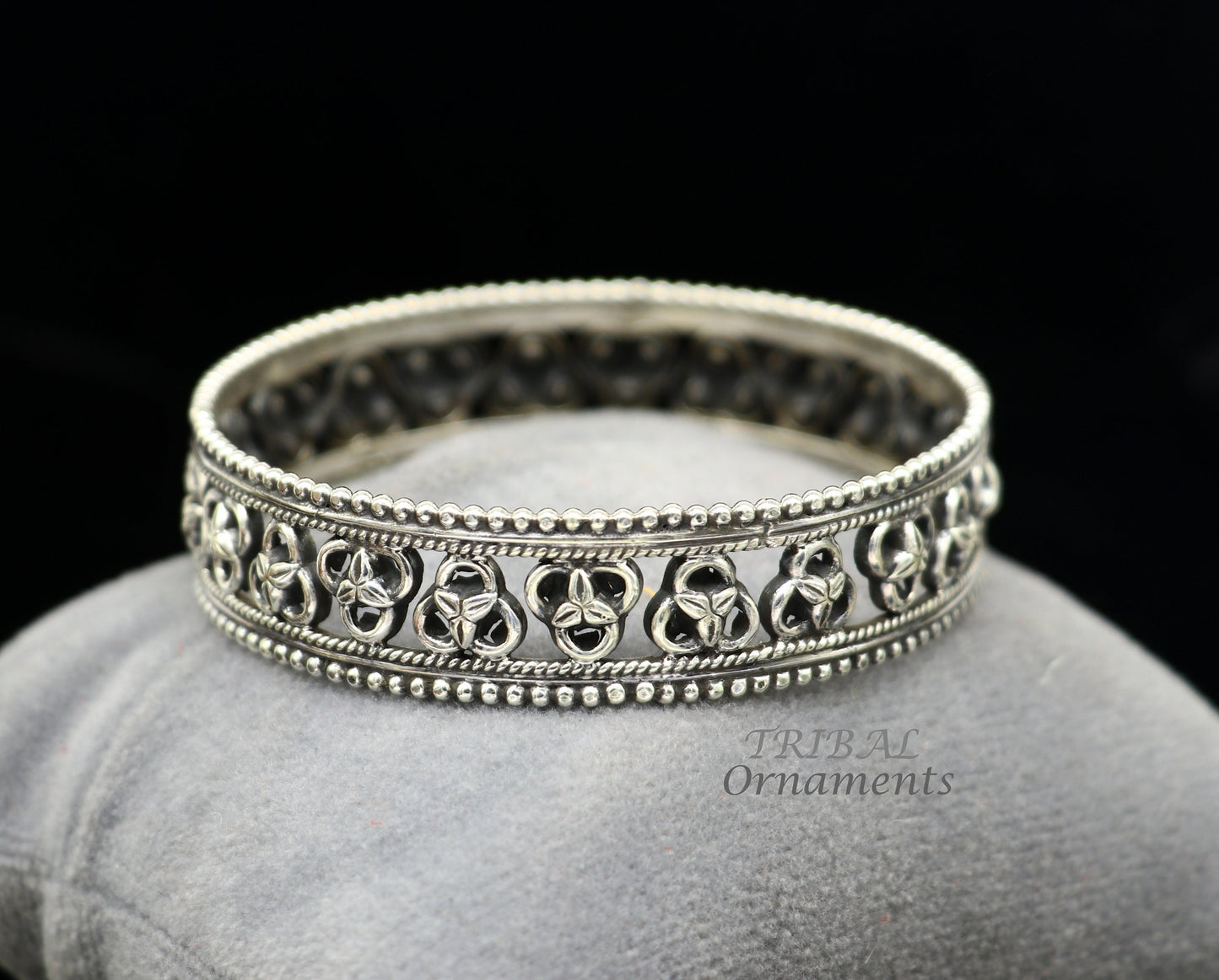 Amazing 925 sterling silver flower design unique style handmade bangle bracelet best brides collection wedding ethnic tribal jewelry nba336 - TRIBAL ORNAMENTS
