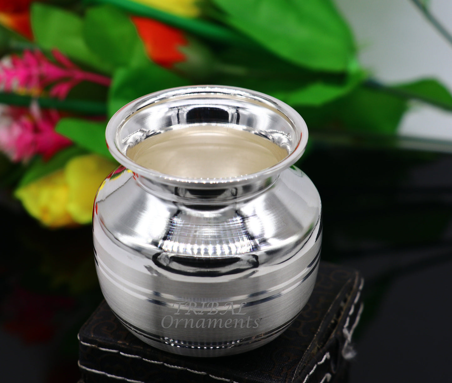 2.3"inches 925 sterling silver handmade plain small Kalash or pot, unique special silver puja article, water or milk kalash pot india su988 - TRIBAL ORNAMENTS
