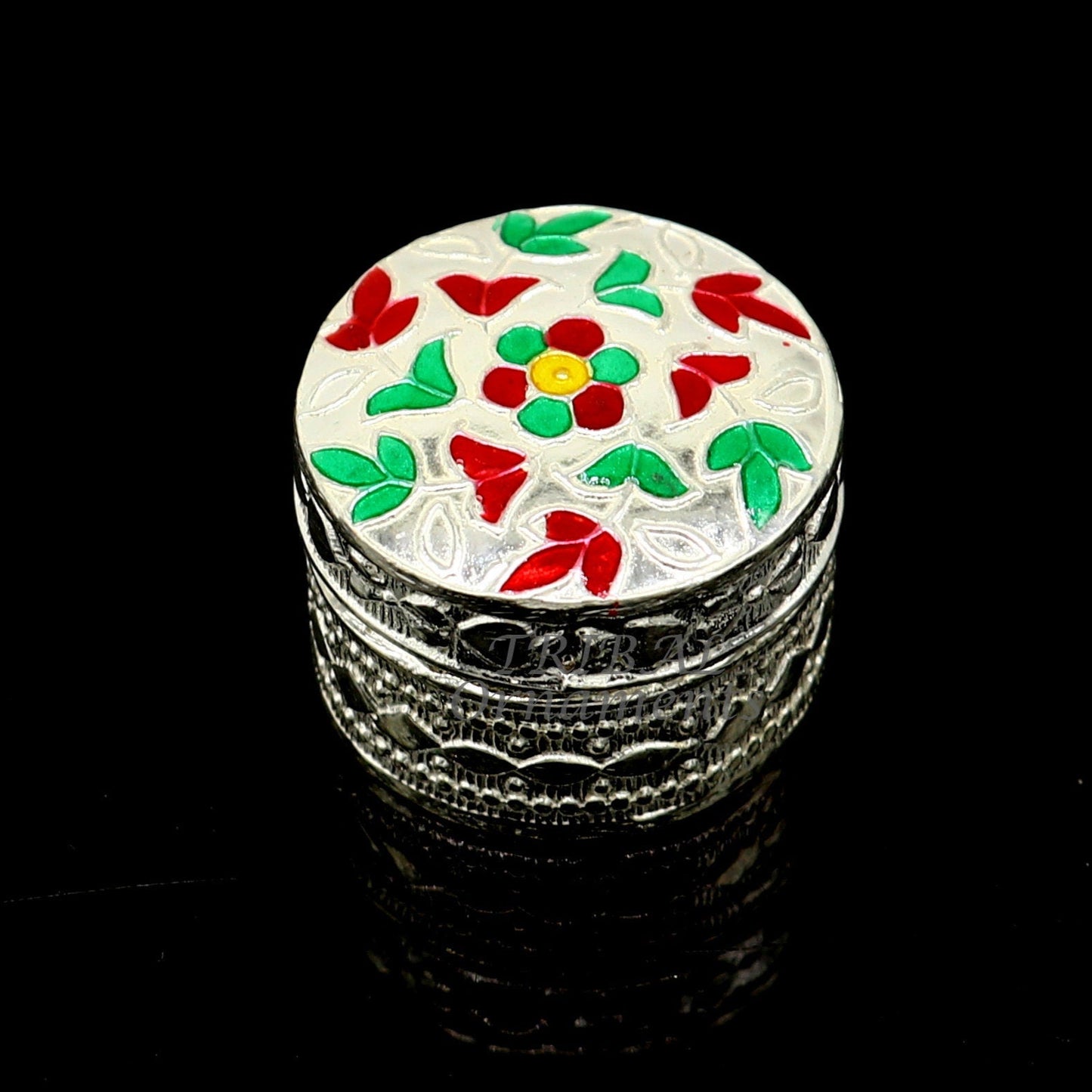 925 sterling silver trinket box, kajal box/casket box round eye liner surma box collection, container box, eyeliner box gifting art stb726 - TRIBAL ORNAMENTS