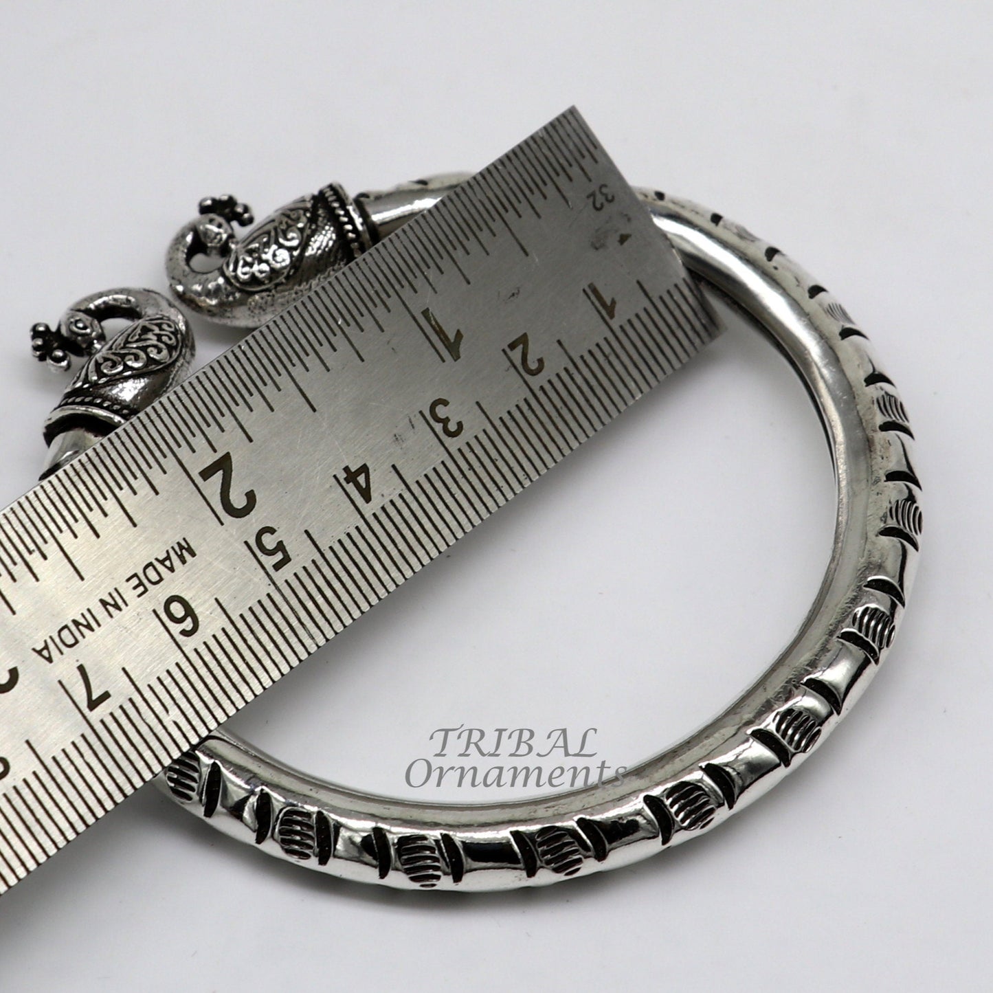 925 sterling silver handmade gorgeous vintage peacock design bangle bracelet kada, unisex customized personalized hip-hop jewelry nsk618 - TRIBAL ORNAMENTS