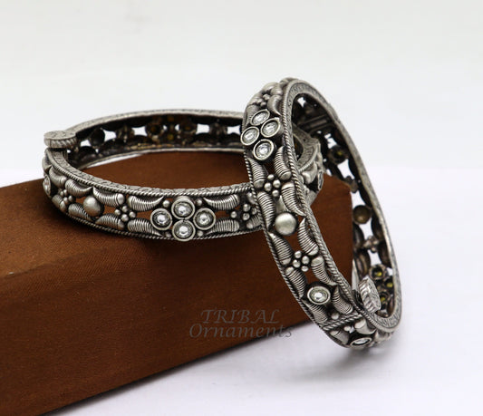 925 sterling silver handmade Vintage design ethnic bangle bracelet tribal jewelry best bride belly dance ethnic jewelry nba351 - TRIBAL ORNAMENTS