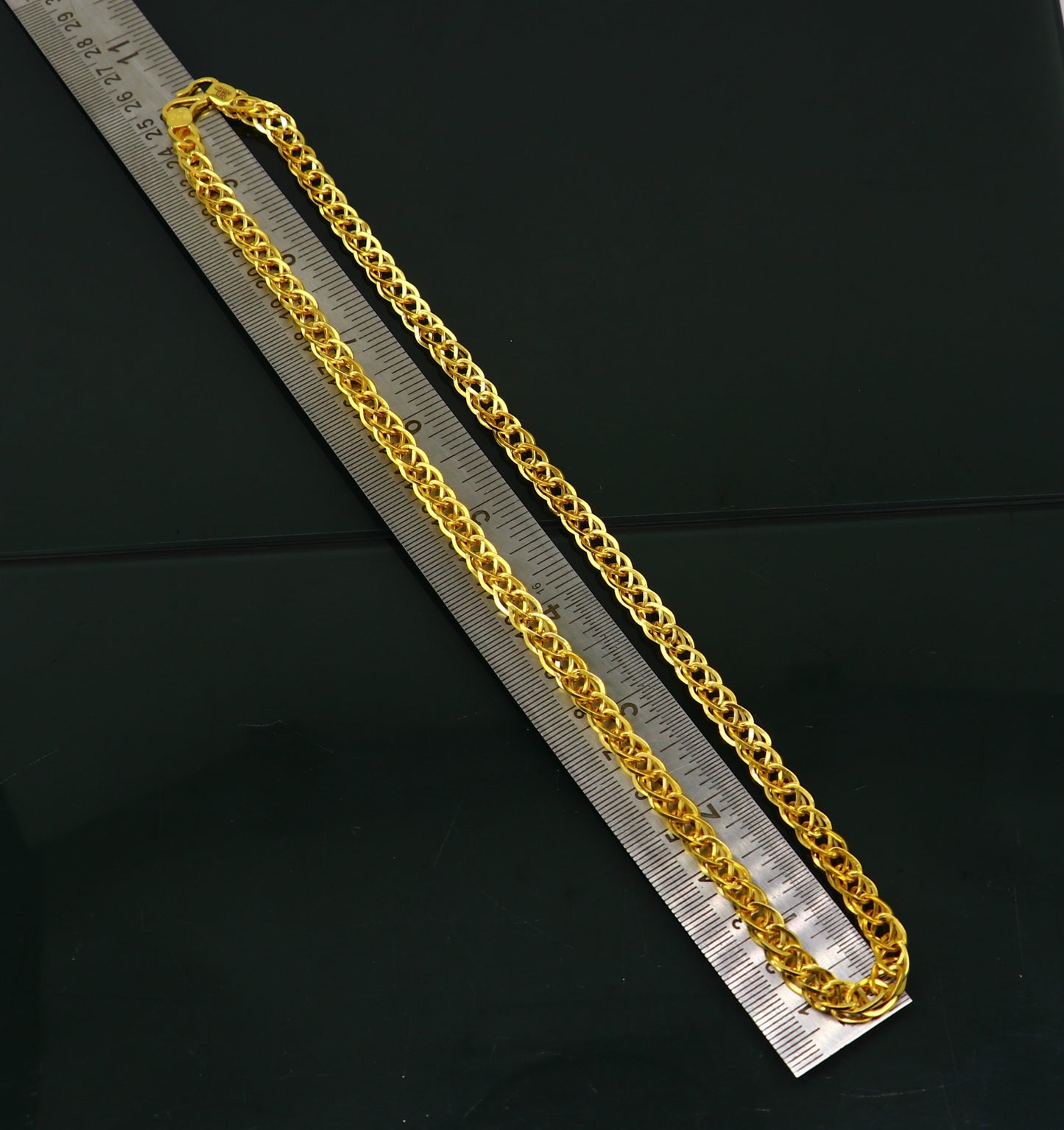 22karat yellow gold handmade unique design all sizes chain necklace amazing men's gifting wedding jewelry ch575 - TRIBAL ORNAMENTS