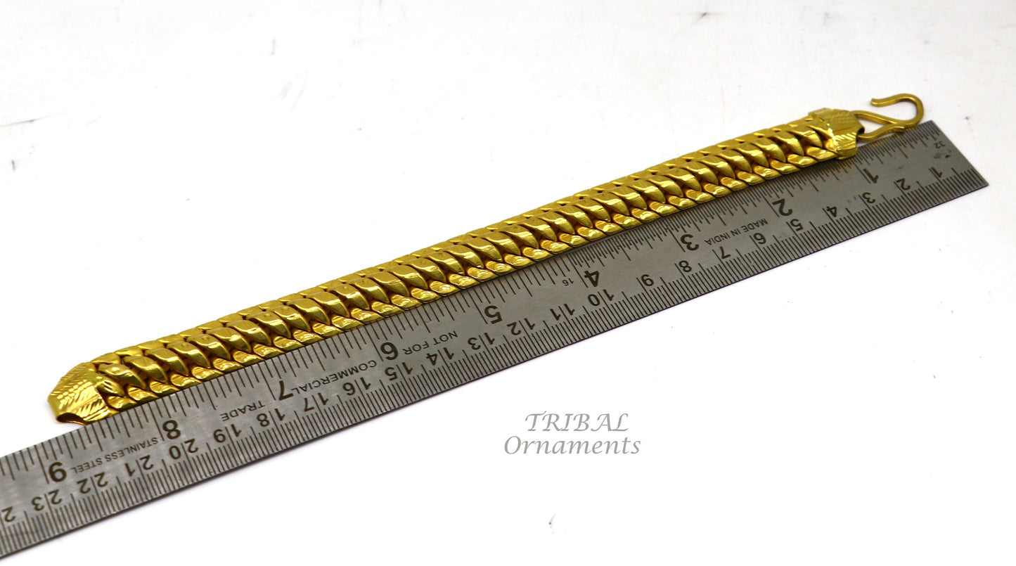 22kt yellow gold customized heavy men's bracelet, all sizes gifting bracelet, new fancy stylish bracelet men's wedding gift jewelry gbr40 - TRIBAL ORNAMENTS