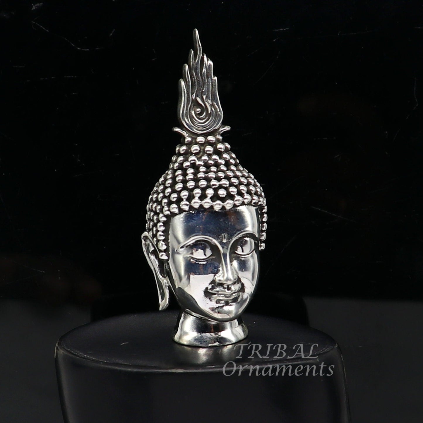 925 sterling silver handmade divine idol lord buddha face figurine statue, silver god Goutam Bbuddha sculpture best gifting article su997 - TRIBAL ORNAMENTS