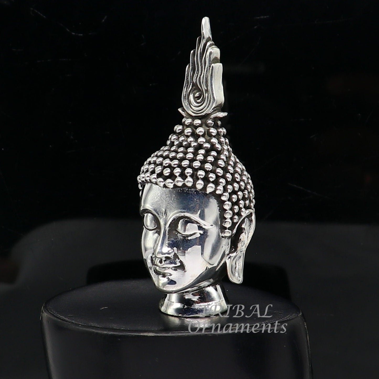 925 sterling silver handmade divine idol lord buddha face figurine statue, silver god Goutam Bbuddha sculpture best gifting article su997 - TRIBAL ORNAMENTS