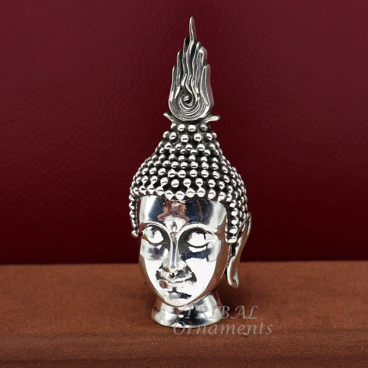 925 sterling silver handmade divine idol lord buddha face figurine statue, silver god Goutam Bbuddha sculpture best gifting article su997 - TRIBAL ORNAMENTS