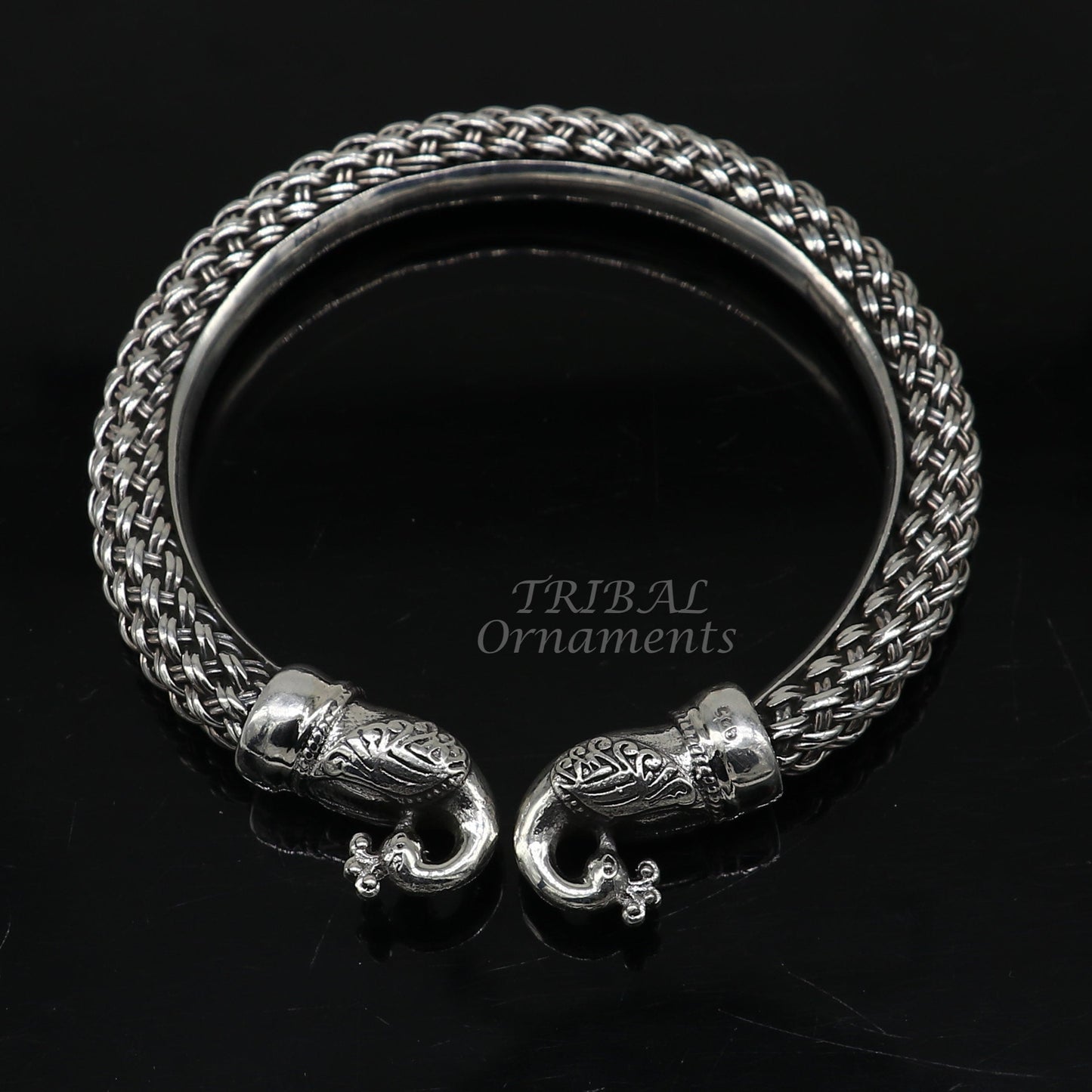 925 sterling silver handmade fashionable vintage peacock design bangle bracelet kada, unisex customized personalized hip-hop jewelry nsk627 - TRIBAL ORNAMENTS