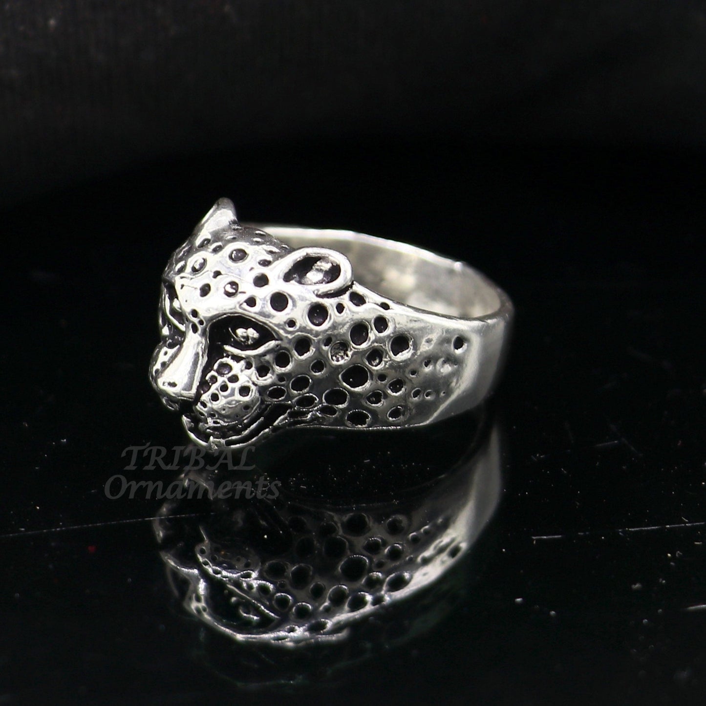 92.5% sterling silver handmade king lion head face for men's and boys gifting, stylish luxury lion ring sr362 - TRIBAL ORNAMENTS