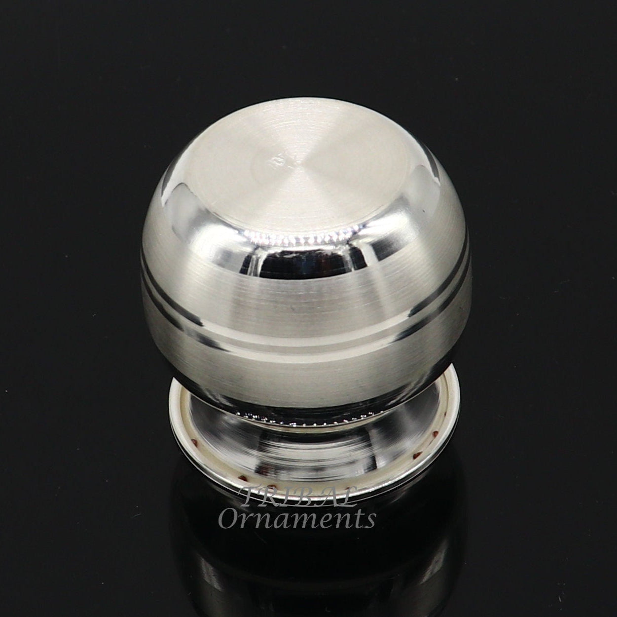 1.5"inches 925 sterling silver handmade plain small Kalash or pot, unique special silver puja article, water or milk kalash pot india su989 - TRIBAL ORNAMENTS