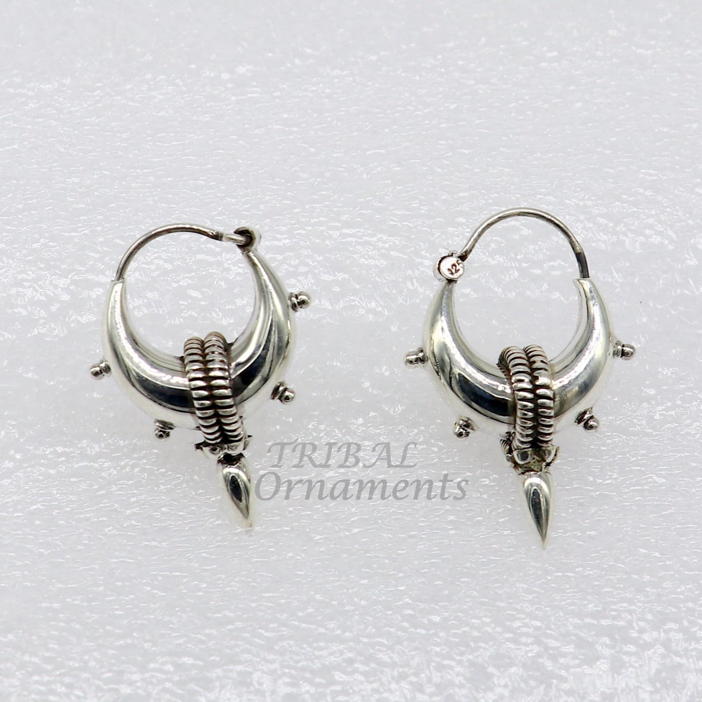 925 sterling silver handmade unique traditional cultural ethnic hoops earring bali for men's or girl's best dancing jewelry s1123 - TRIBAL ORNAMENTS