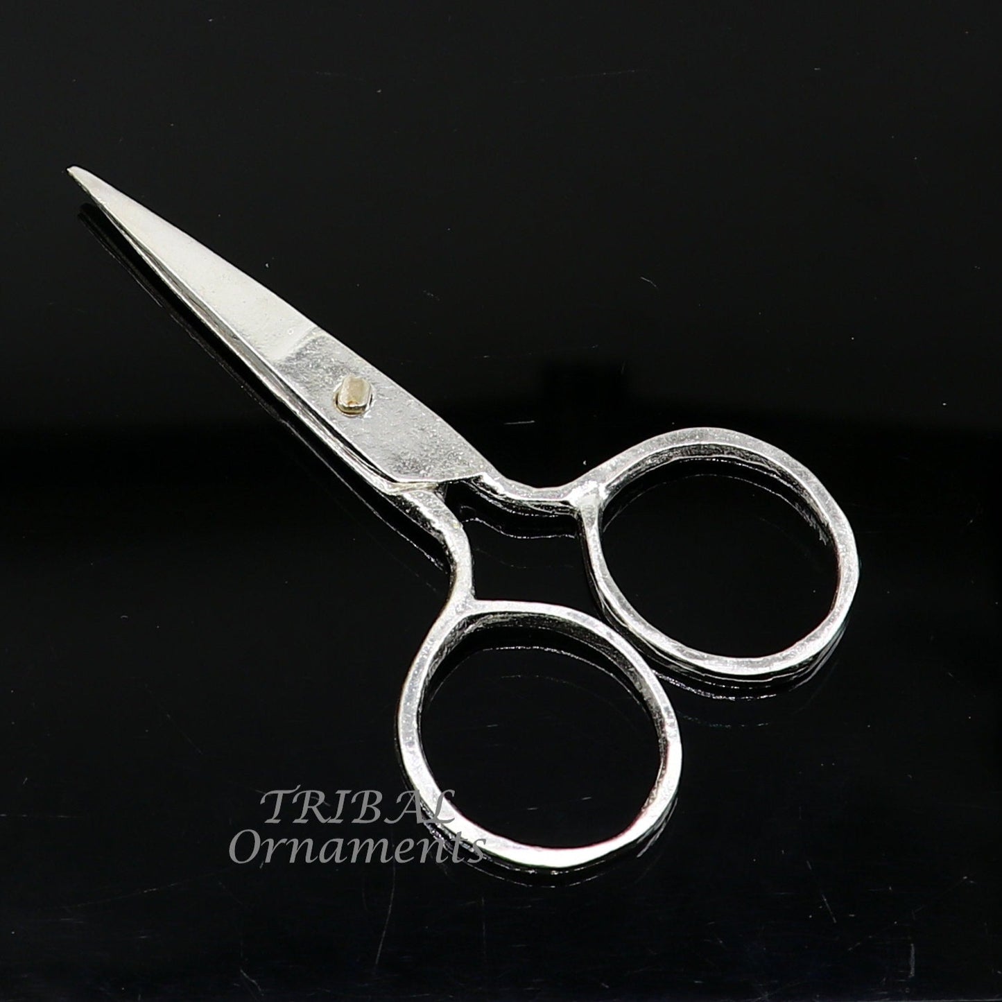925 sterling silver handmade solid scissor, amazing unique silver tools for gifting to idols or puja articles su992 - TRIBAL ORNAMENTS