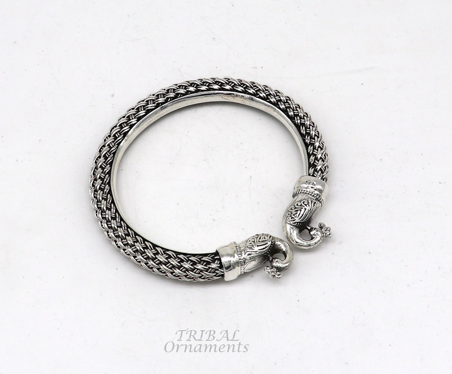 925 sterling silver handmade fashionable vintage peacock design bangle bracelet kada, unisex customized personalized hip-hop jewelry nsk627 - TRIBAL ORNAMENTS