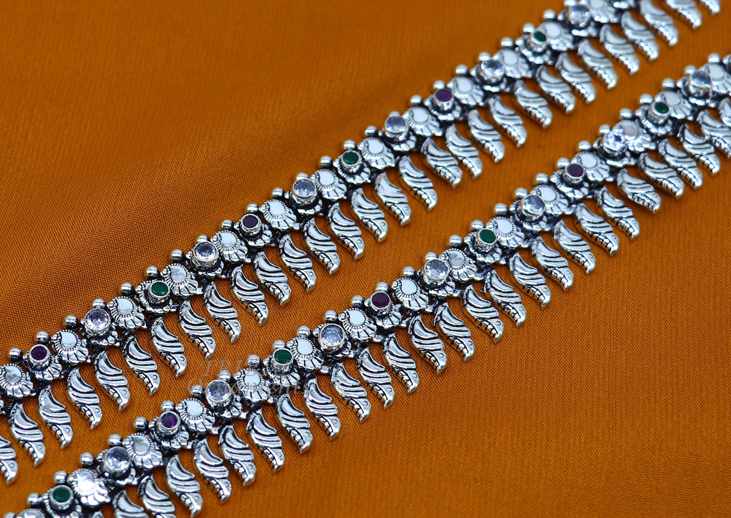 10.5" Inches long handmade 925 sterling silver fabulous color stone customized anklet bracelet, amazing anklets belly dance jewelry ank522 - TRIBAL ORNAMENTS