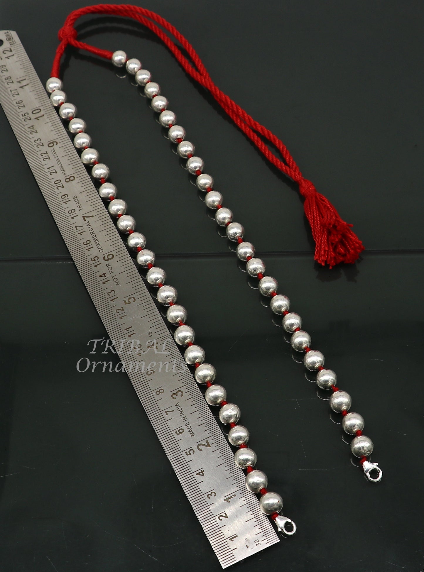 925 sterling silver handmade round shape beaded adjustable string for pendant or Mangalsutra, best customized ethnic jewelry ideas set561 - TRIBAL ORNAMENTS