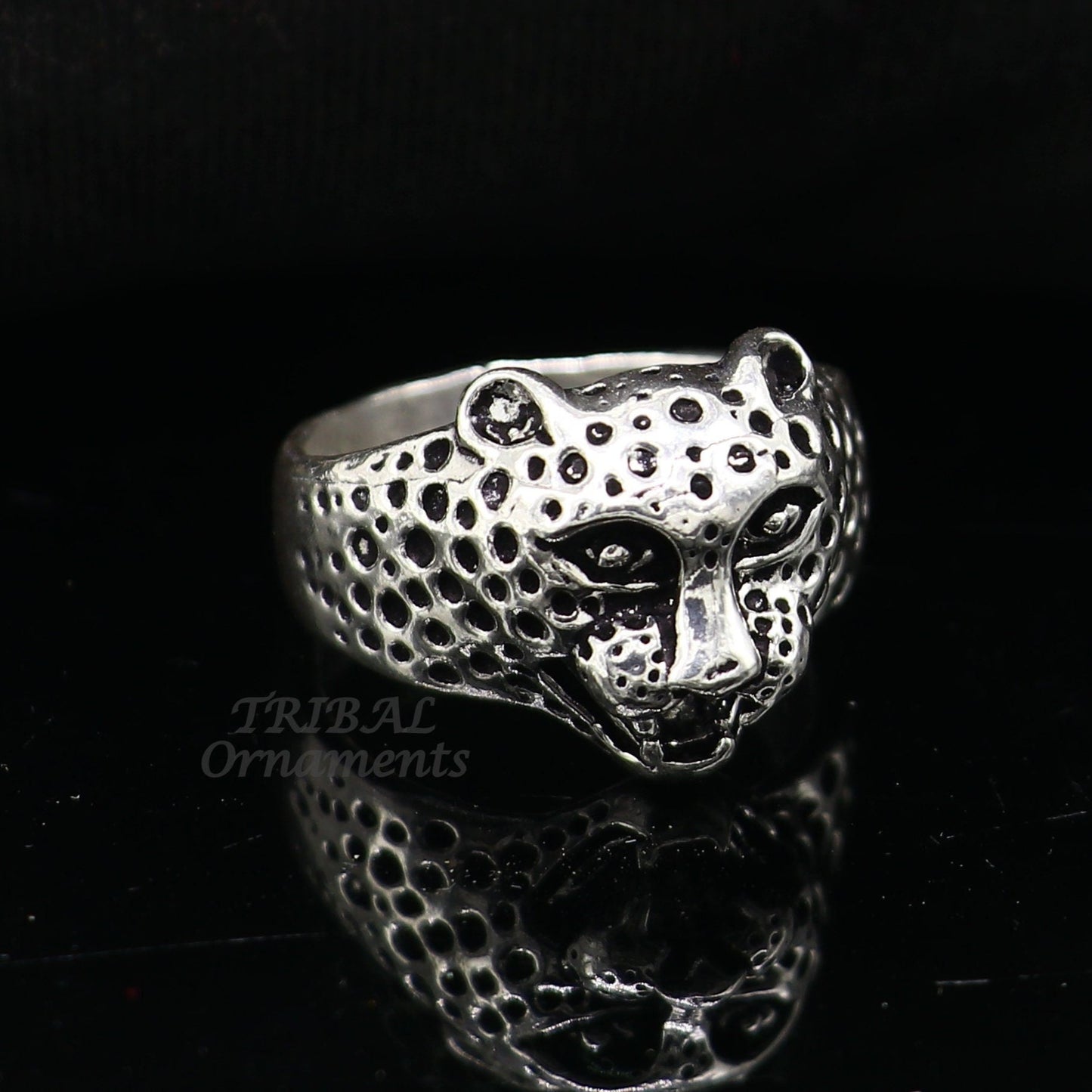 92.5% sterling silver handmade king lion head face for men's and boys gifting, stylish luxury lion ring sr362 - TRIBAL ORNAMENTS
