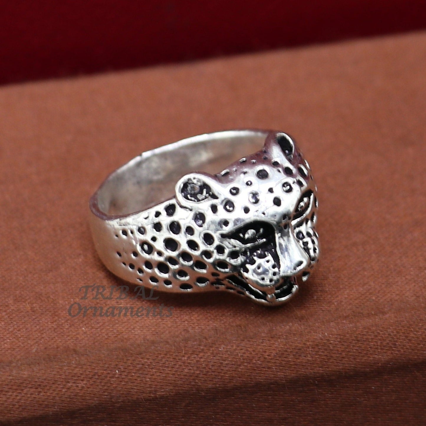 92.5% sterling silver handmade king lion head face for men's and boys gifting, stylish luxury lion ring sr362 - TRIBAL ORNAMENTS