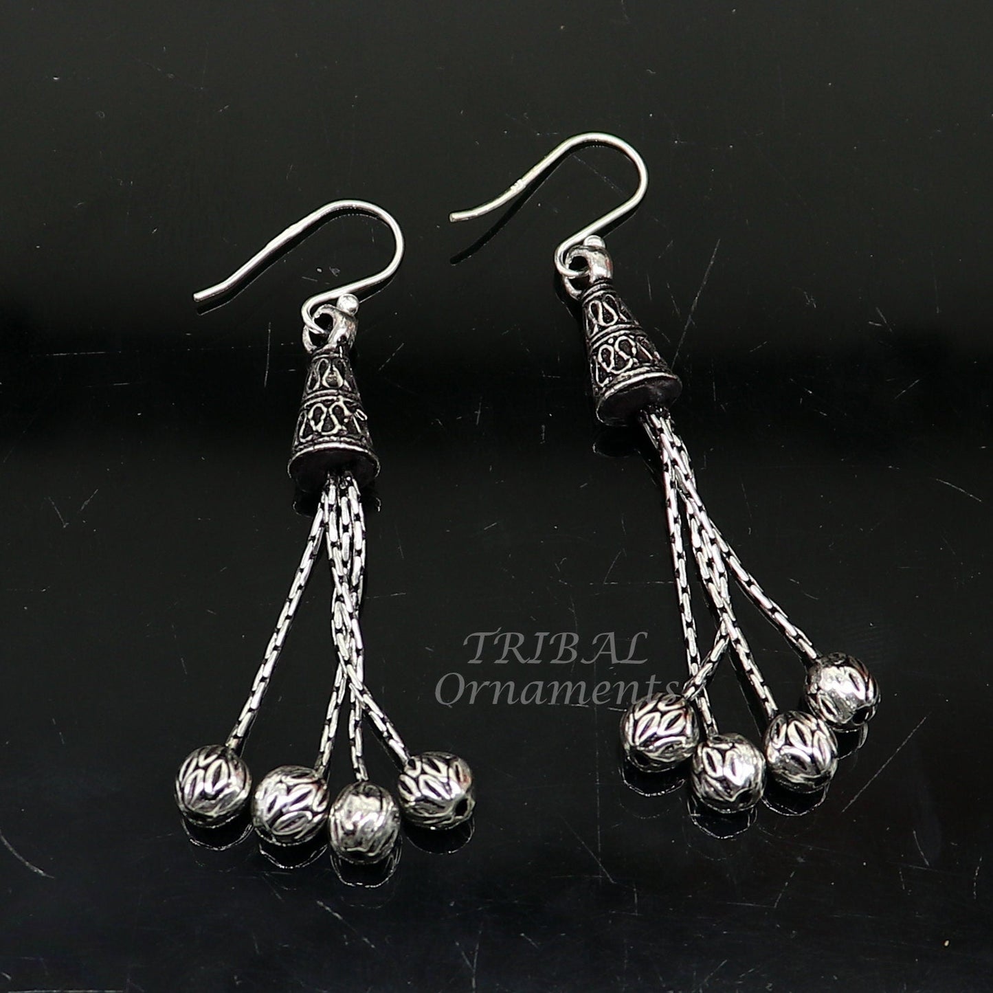 Exclusive 925 sterling silver handmade fabulous Drop dangling hoops earring, trendy stylish long earring personalized wedding gift s1143 - TRIBAL ORNAMENTS