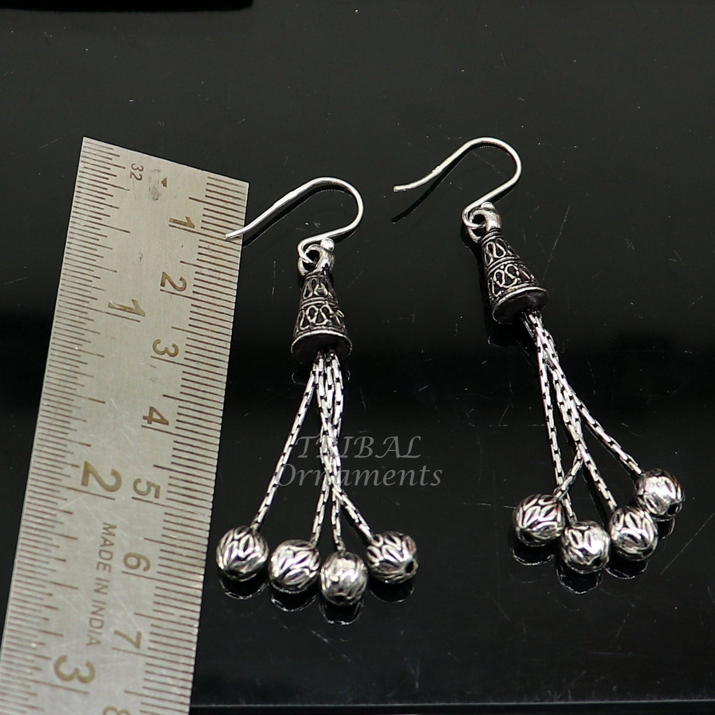 Exclusive 925 sterling silver handmade fabulous Drop dangling hoops earring, trendy stylish long earring personalized wedding gift s1143 - TRIBAL ORNAMENTS