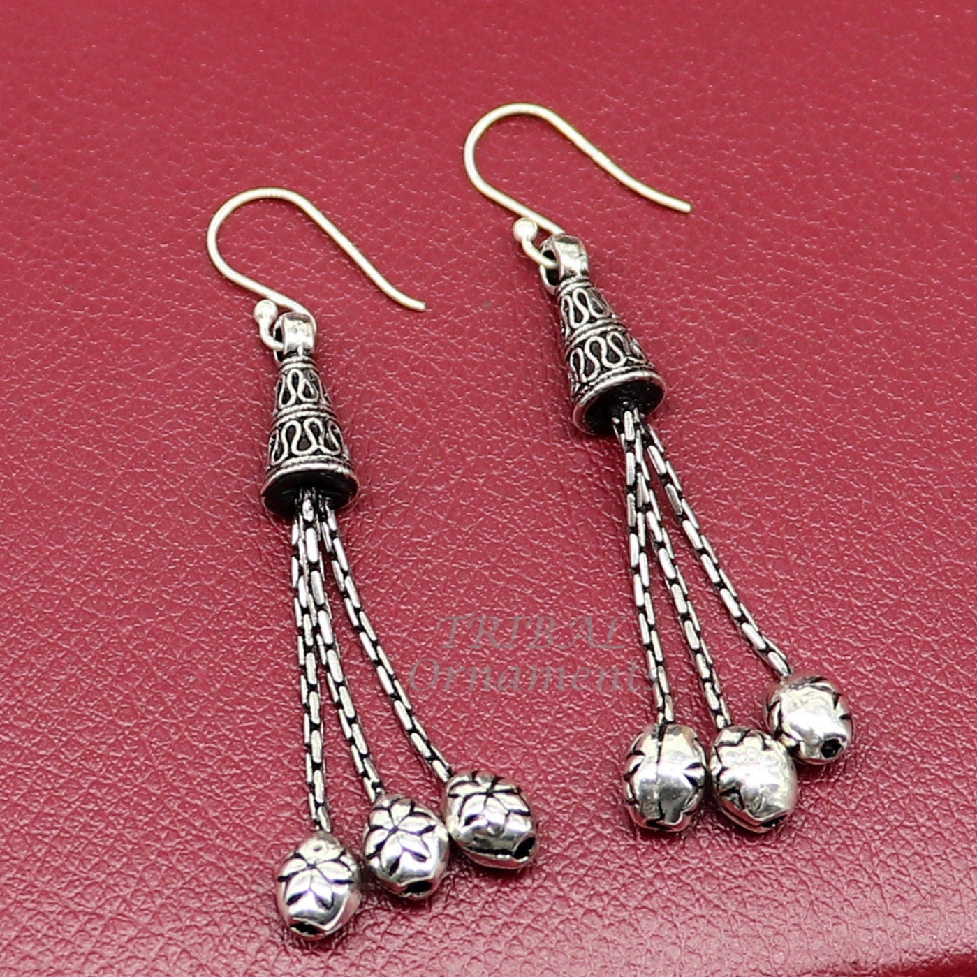 Exclusive 925 sterling silver handmade fabulous Drop dangling hoops earring, trendy stylish long earring personalized wedding gift s1144 - TRIBAL ORNAMENTS