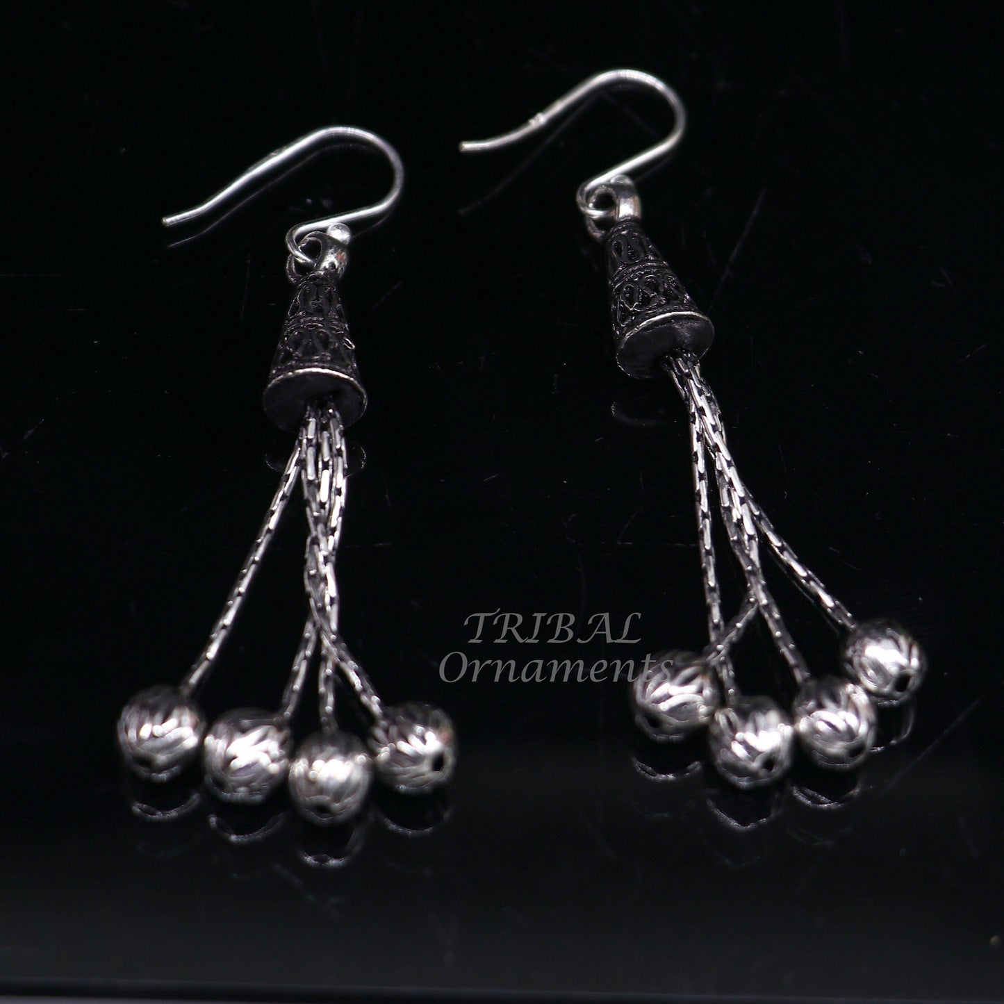 Exclusive 925 sterling silver handmade fabulous Drop dangling hoops earring, trendy stylish long earring personalized wedding gift s1144 - TRIBAL ORNAMENTS