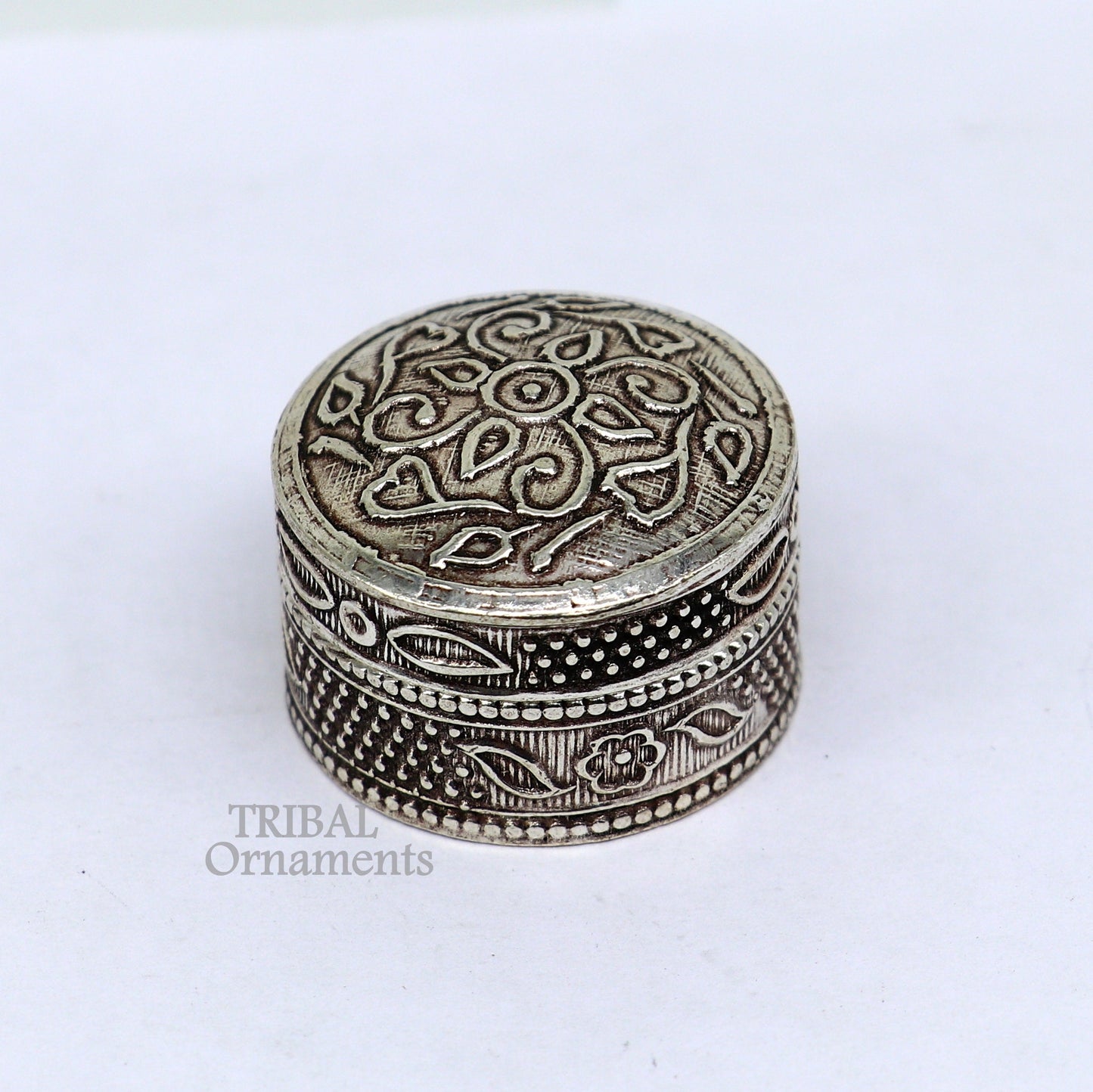 Fabulous 925 sterling silver handmade trinket box, eye kajal box, container box, kumkum box, sindur box, best brides gift stb740 - TRIBAL ORNAMENTS