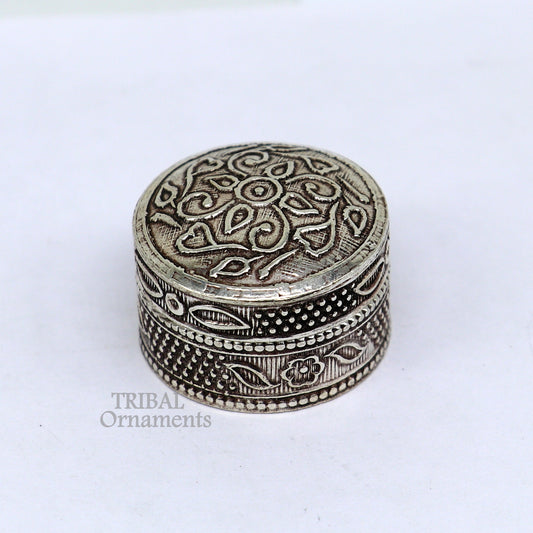 Fabulous 925 sterling  silver handmade trinket box, eye kajal box, container box, kumkum box, sindur box, best brides gift stb740 - TRIBAL ORNAMENTS