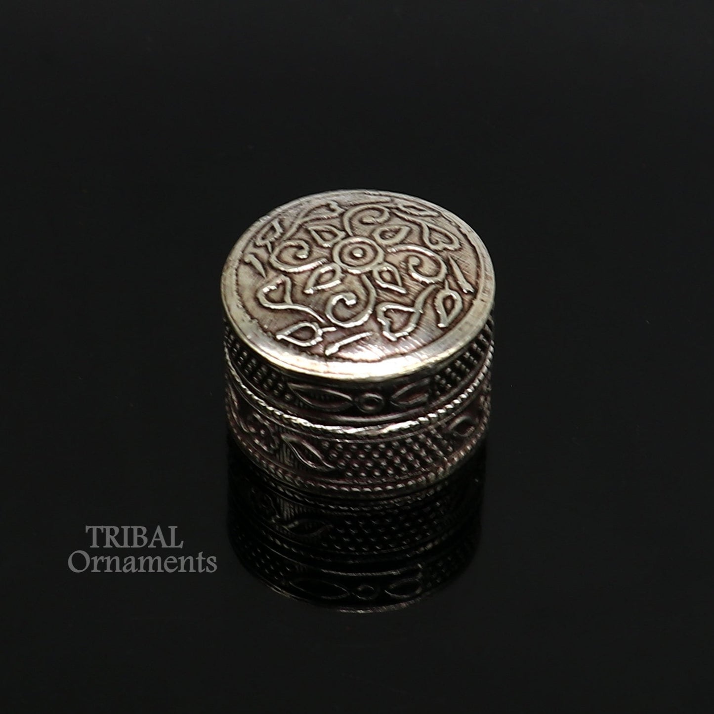 Fabulous 925 sterling silver handmade trinket box, eye kajal box, container box, kumkum box, sindur box, best brides gift stb740 - TRIBAL ORNAMENTS