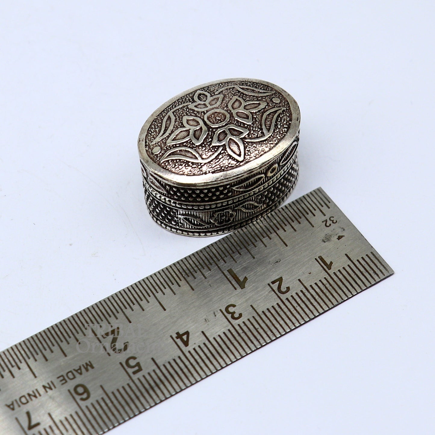 Fabulous oxidized 925 sterling silver handmade trinket box, eye kajal box, container box, kumkum box, sindur box, best brides gift stb742 - TRIBAL ORNAMENTS