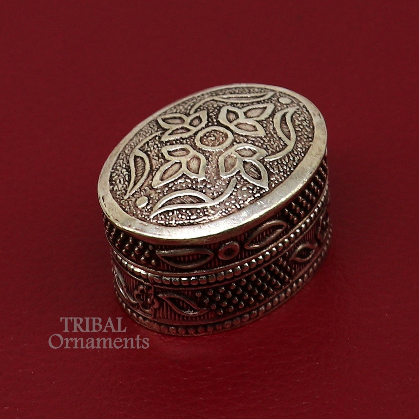 Fabulous oxidized 925 sterling silver handmade trinket box, eye kajal box, container box, kumkum box, sindur box, best brides gift stb742 - TRIBAL ORNAMENTS