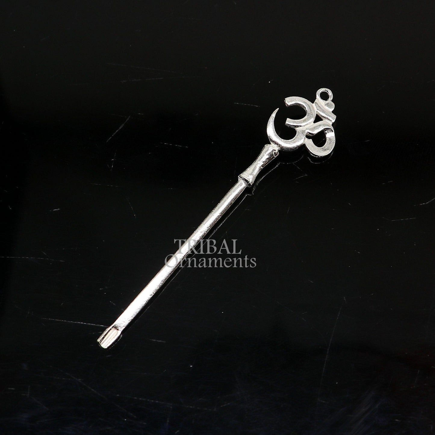 3" inches long handmade solid sterling silver "Aum" design kum kum sticks, Sindur stick, brides vintage style brides gift su1026 - TRIBAL ORNAMENTS