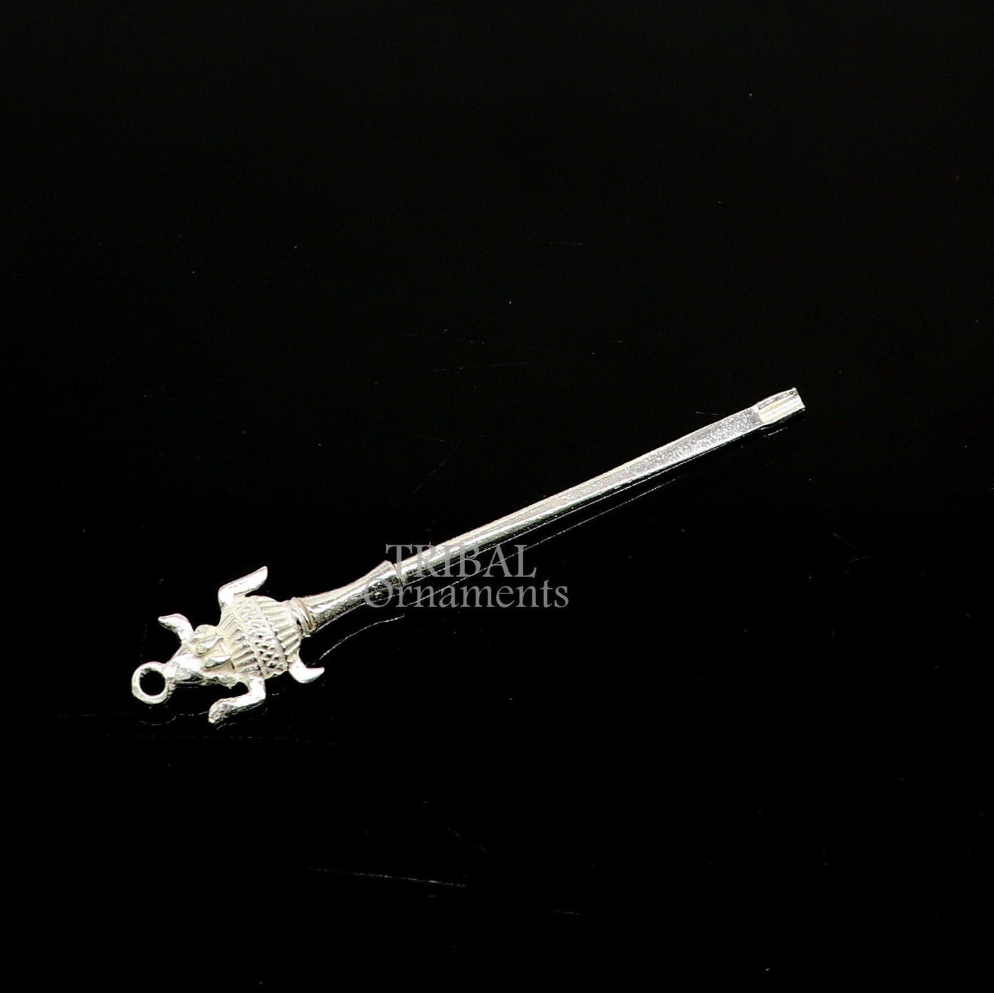 3" inches long handmade solid sterling silver kalash design kum kum sticks, Sindur stick, brides vintage style brides gift su1028 - TRIBAL ORNAMENTS