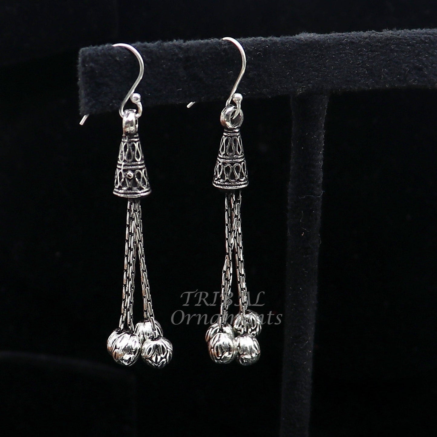 Exclusive 925 sterling silver handmade fabulous Drop dangling hoops earring, trendy stylish long earring personalized wedding gift s1143 - TRIBAL ORNAMENTS