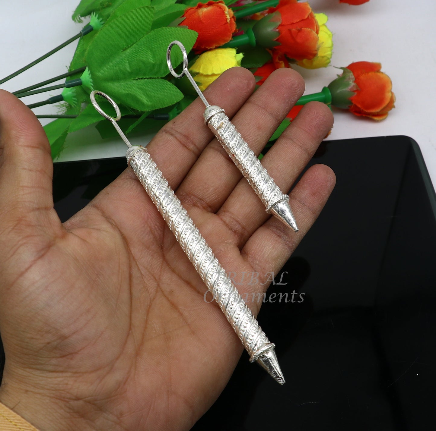 925 sterling silver new trendy Holi special Laddu Gopala colorful water Pichkari and Bucket best gift to Lord Krishna accessories su1008 - TRIBAL ORNAMENTS