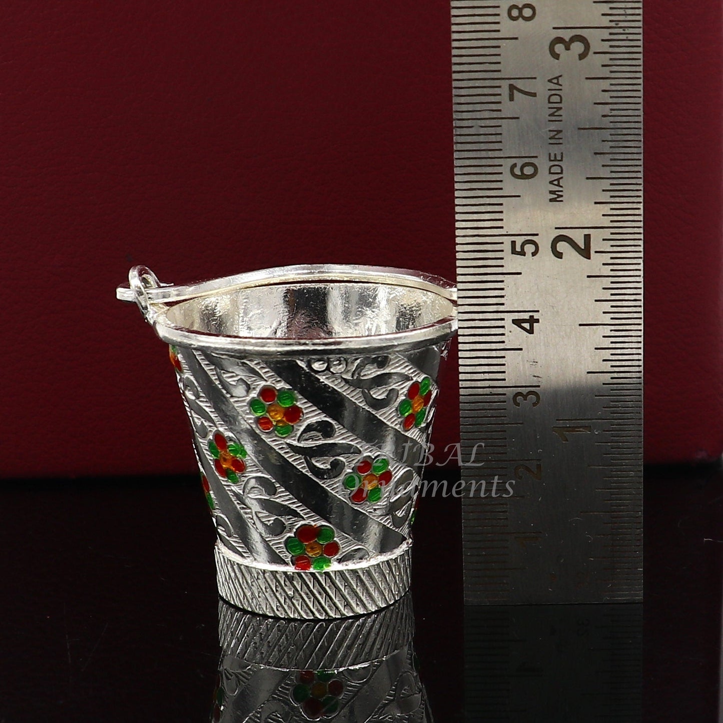 925 sterling silver new trendy Holi special Laddu Gopala colorful water Pichkari and Bucket best gift to Lord Krishna accessories su1008 - TRIBAL ORNAMENTS