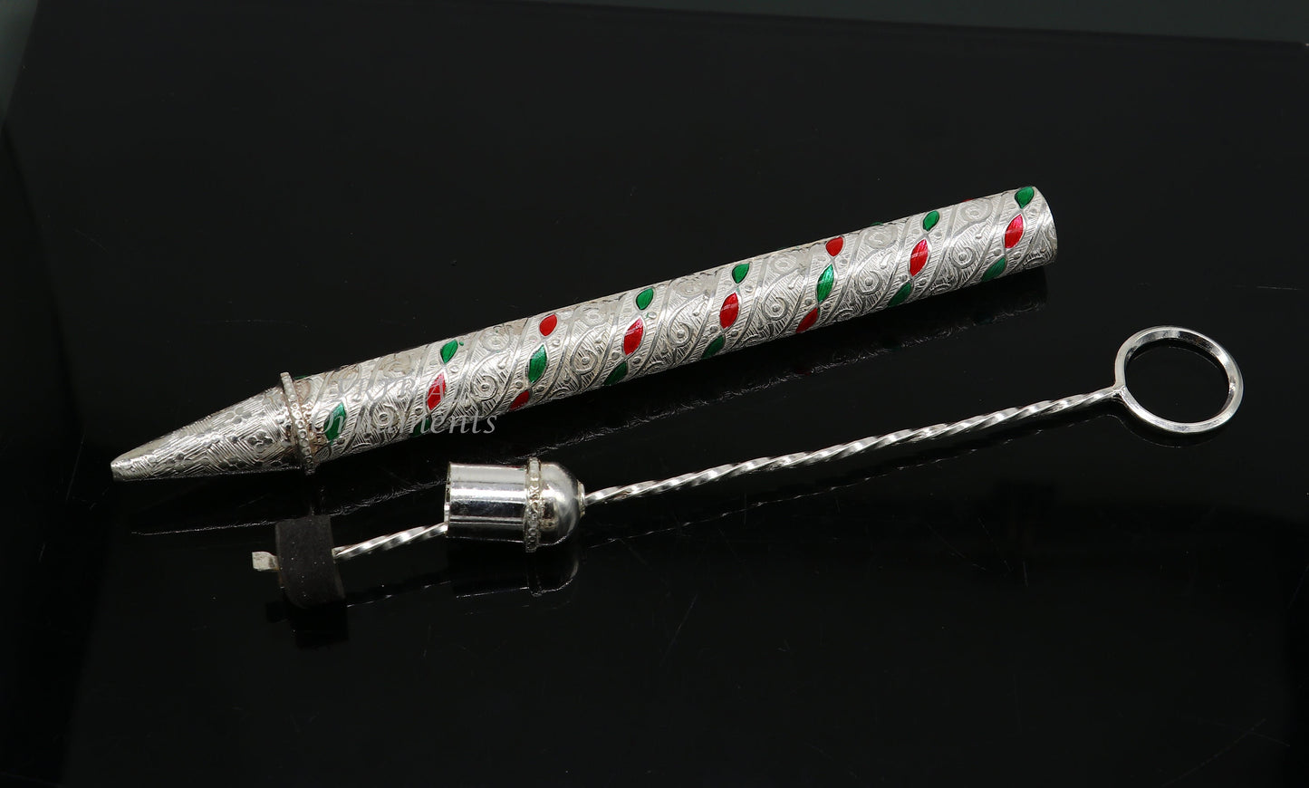 7.5" 925 sterling silver new trendy Holi special Laddu Gopala colorful Pichkari and Bucket best gift to Lord Krishna accessories su1013 - TRIBAL ORNAMENTS