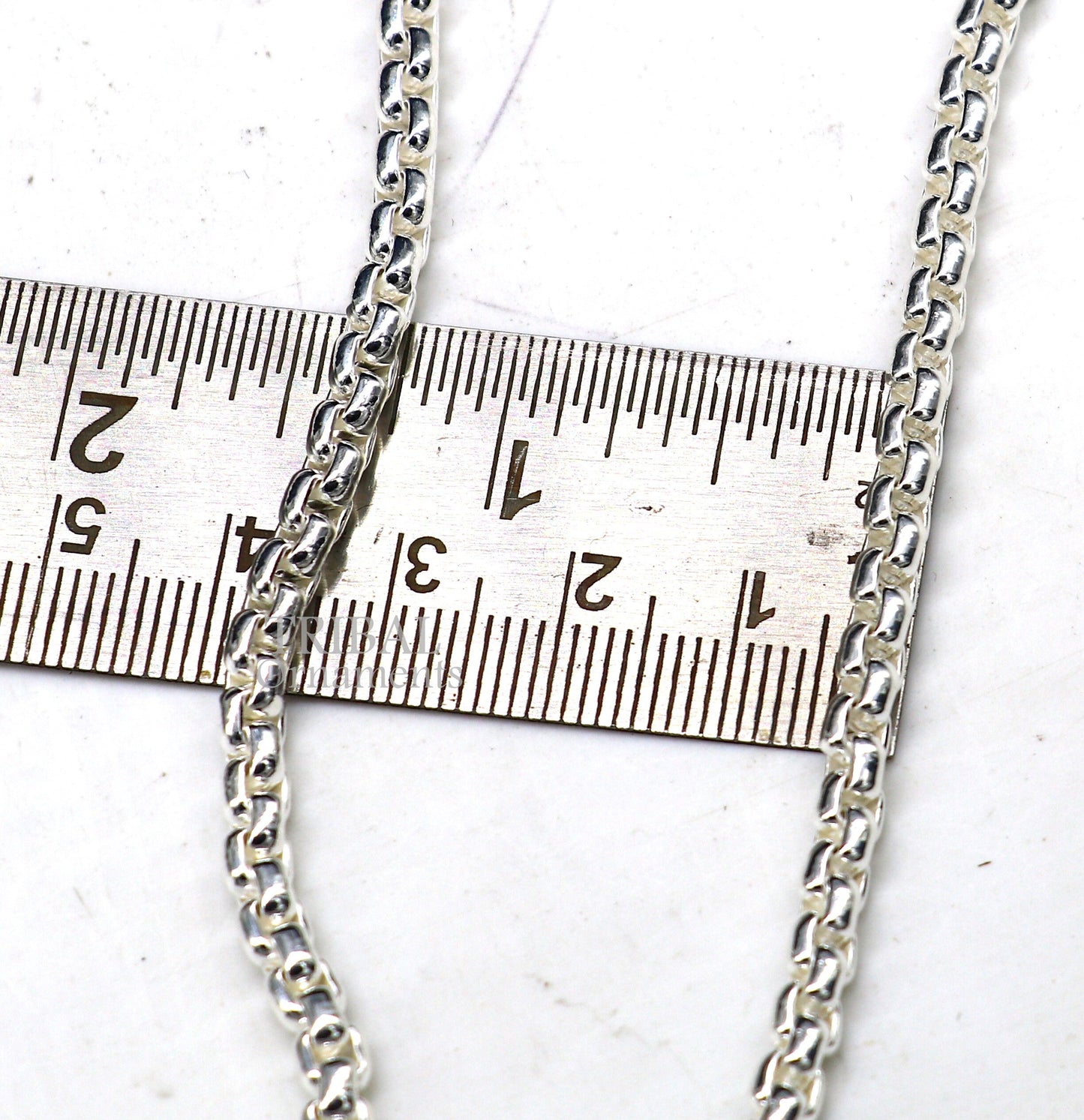 4mm 925 sterling silver handmade amazing stylish delicate solid Rolo high quality chains necklace, best gifting unisex necklace chain ch222 - TRIBAL ORNAMENTS