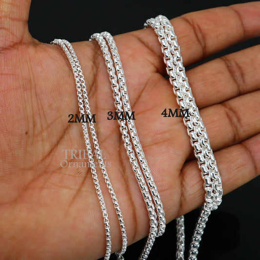 2/3/4mm 925 sterling silver handmade amazing delicate solid Rolo high quality chains necklace, best gifting unisex necklace chain ch225 - TRIBAL ORNAMENTS