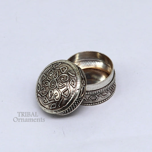 Fabulous 925 sterling  silver handmade trinket box, eye kajal box, container box, kumkum box, sindur box, best brides gift stb740 - TRIBAL ORNAMENTS