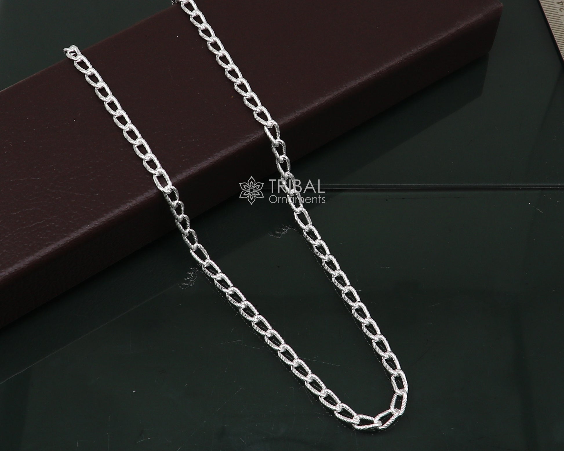 20" 5 mm 925 sterling silver handmade amazing unique trendy style chain necklace excellent gifting jewelry for men's women's chain ch227 - TRIBAL ORNAMENTS