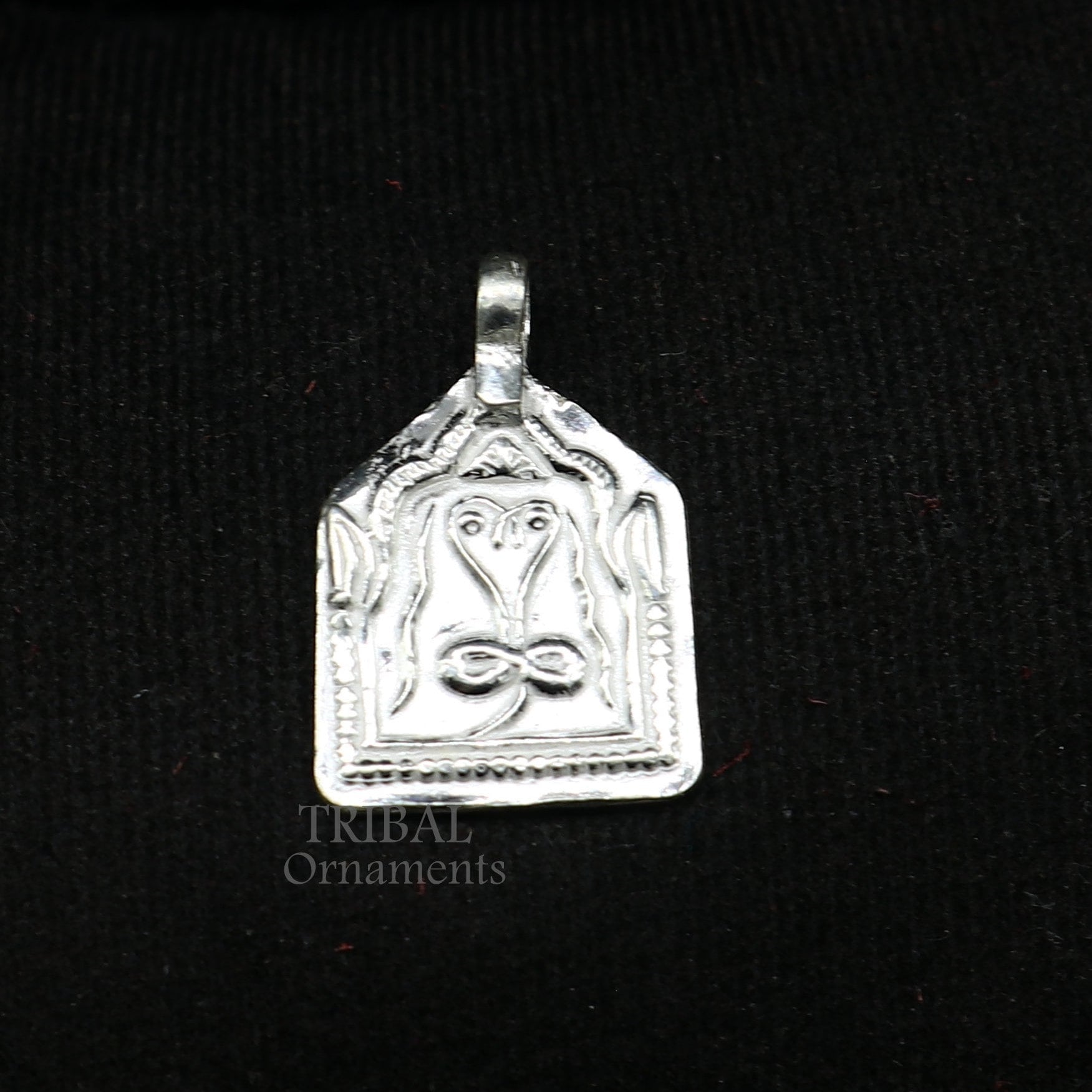 Handmade Indian ethnic deity snake pendant, 925 sterling silver vintage design trendy pendant jewelry, belly dance tribal jewelry  nsp566 - TRIBAL ORNAMENTS