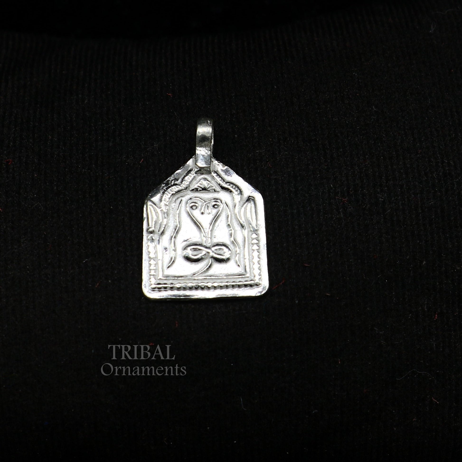Handmade Indian ethnic deity snake pendant, 925 sterling silver vintage design trendy pendant jewelry, belly dance tribal jewelry  nsp566 - TRIBAL ORNAMENTS