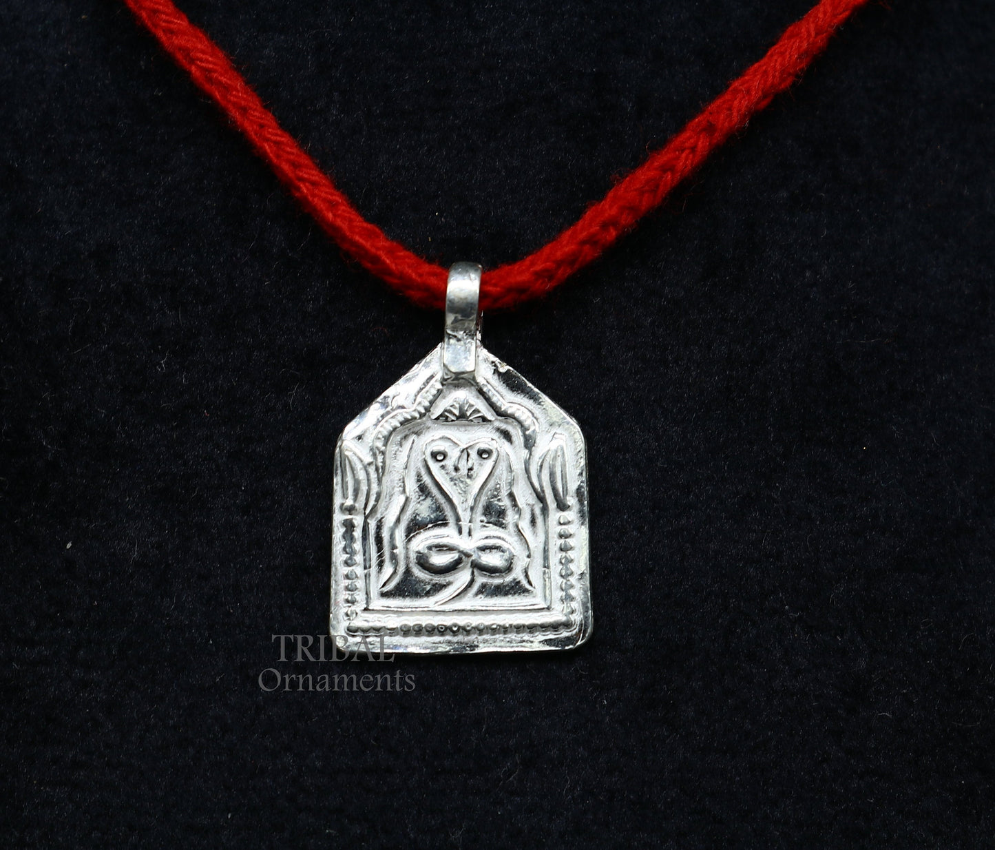 Handmade Indian ethnic deity snake pendant, 925 sterling silver vintage design trendy pendant jewelry, belly dance tribal jewelry nsp566 - TRIBAL ORNAMENTS