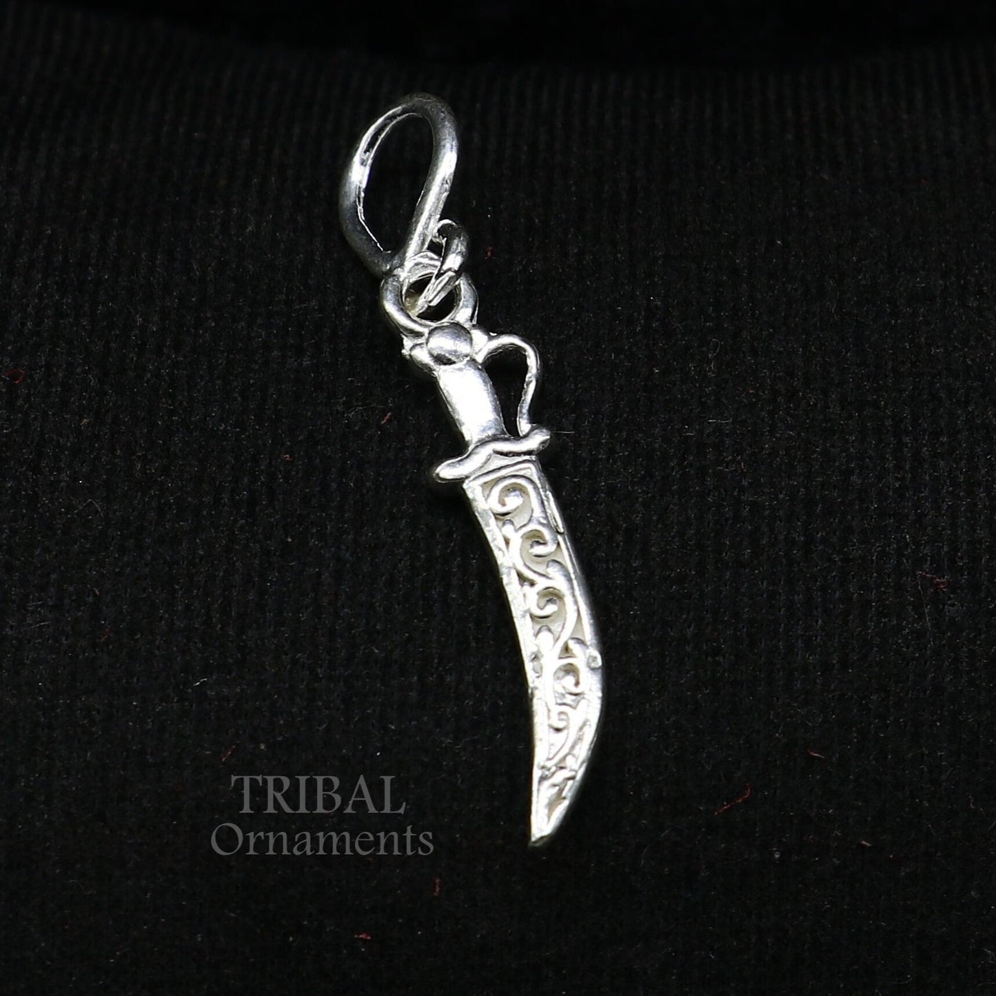 925 sterling silver handmade small tiny sword talwat kirpan knife pendant to protect you and kids from negative energy nsp567 - TRIBAL ORNAMENTS