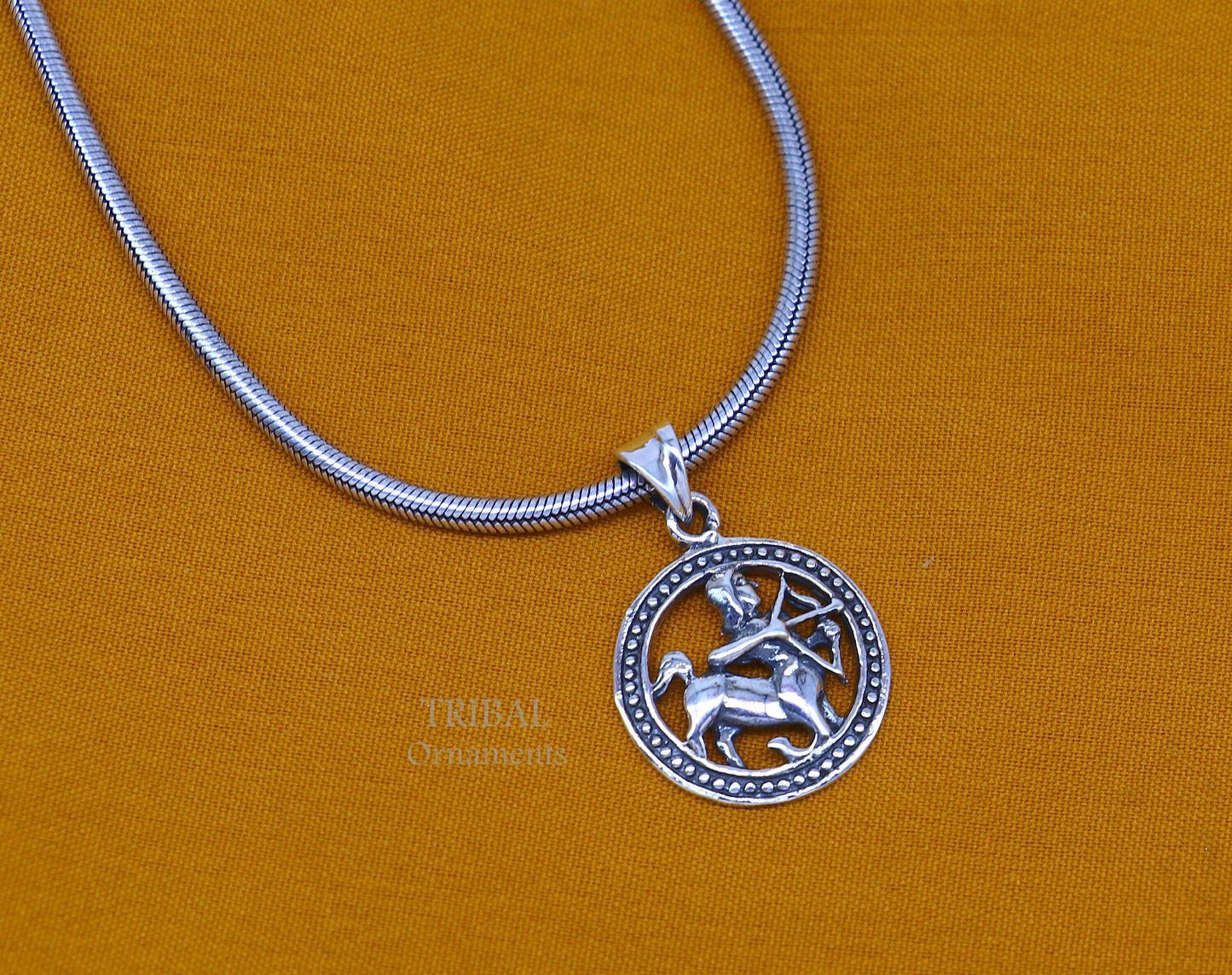 925 sterling silver amazing horoscope zodiac sign or symbol Sagittarius pendant unique Dhanu Rashi symbol pendant best ethnic jewelry nsp571 - TRIBAL ORNAMENTS