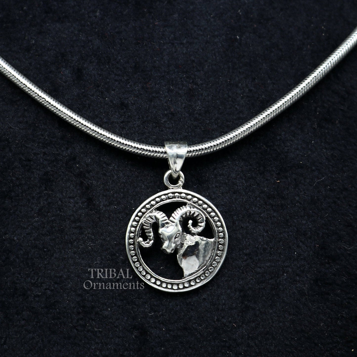 925 sterling silver unique Design horoscope zodiac Aries sign/symbol pendant unique Mesh Rashi symbol pendant best ethnic jewelry nsp574 - TRIBAL ORNAMENTS